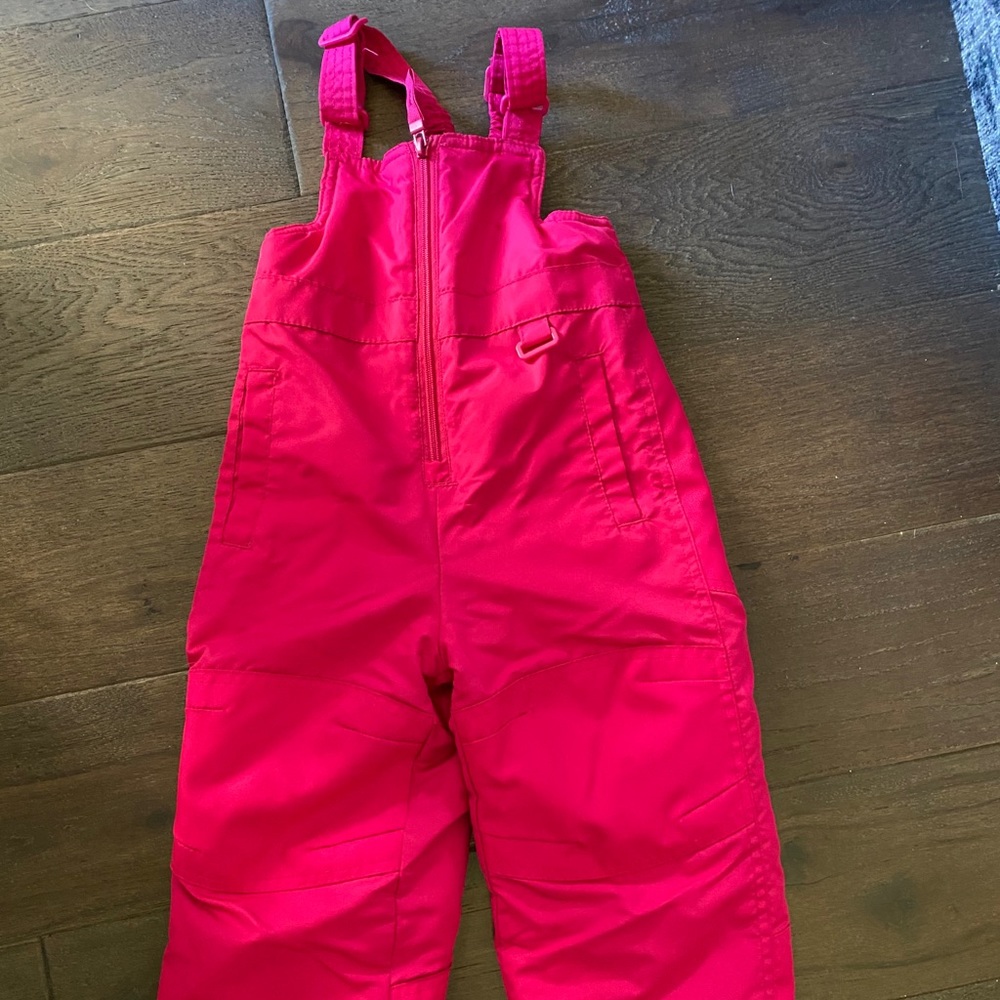 Girls Pink Snow Pant Bibs